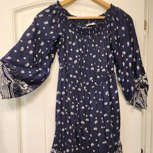D.E.X dark navy paisley dress